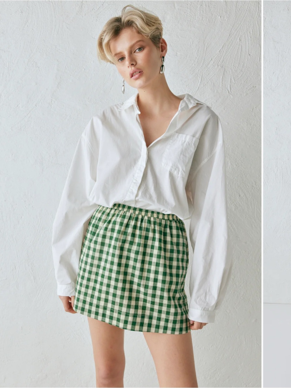 NWT Green Gingham Mini Skirt - VRG GRL